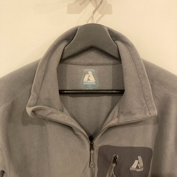Large Men's Eddie Bauer Ascent 1/2 Zip Fleece - Grey - Picture 2 of 3